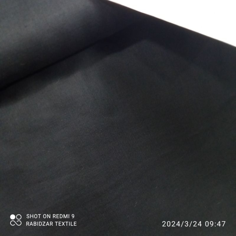 KAIN KATUN popline  FULL POLOSAN HITAM PEKAT