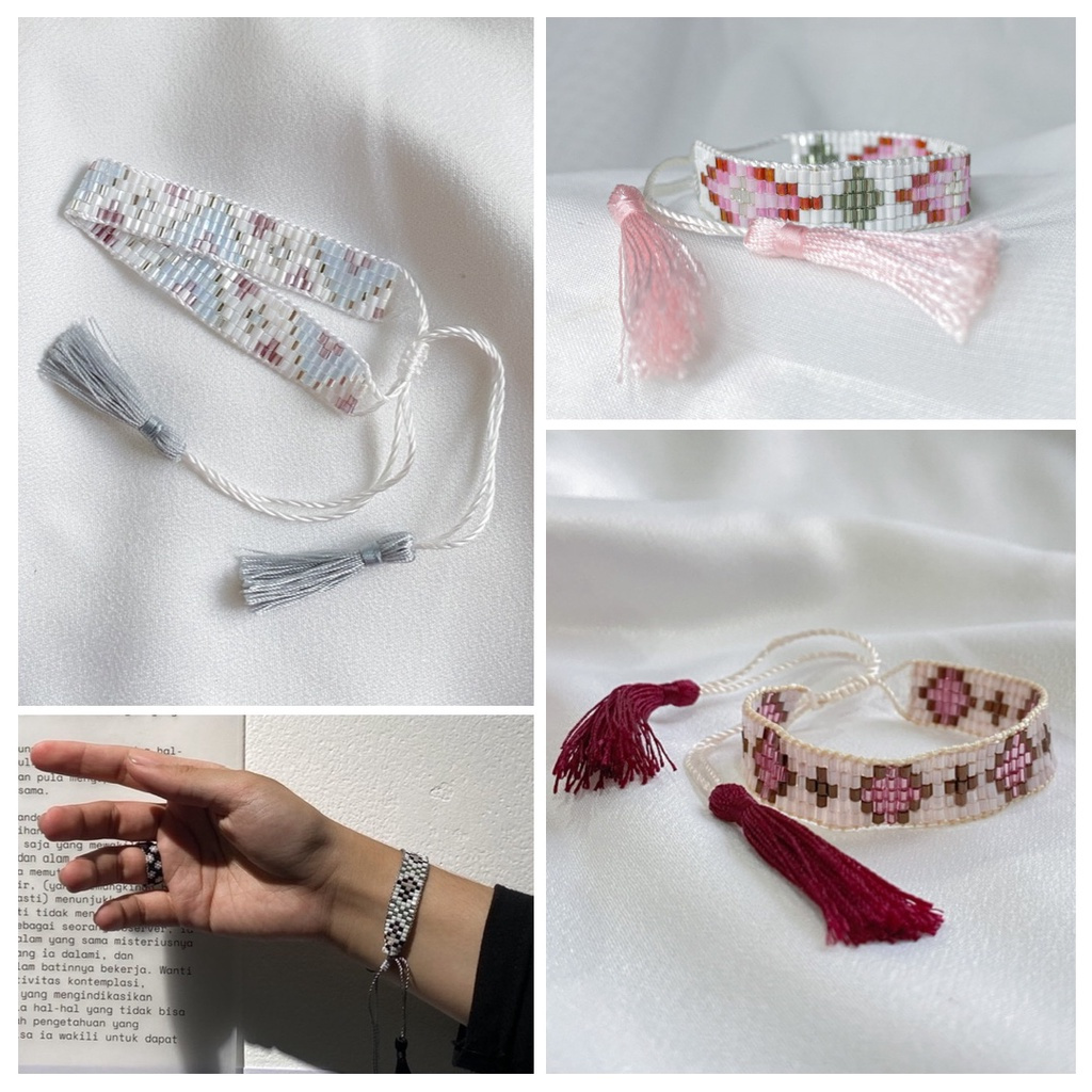 Gelang lokal 5 Row Bead Loom Bracelet - Gelang Tali Handmade Persahabatan