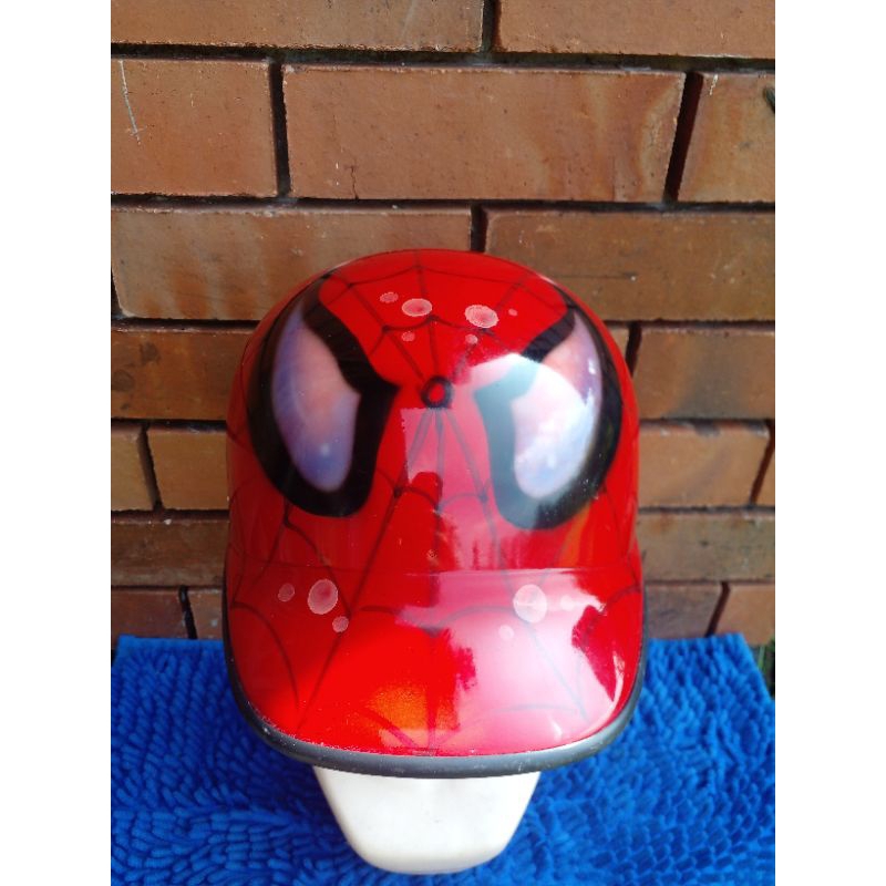 HELM CLASSIK JADUL VINTAGE MODEL HELM ASTREA GRAND AIR BRUSH SPIDERMAN ORIGINAL NOS / BARU STOK LAWA