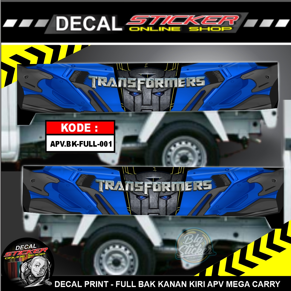 STIKER MOBIL PICKUP APV MEGA CARRY FULL BAK KANAN KIRI DECAL VARIASI