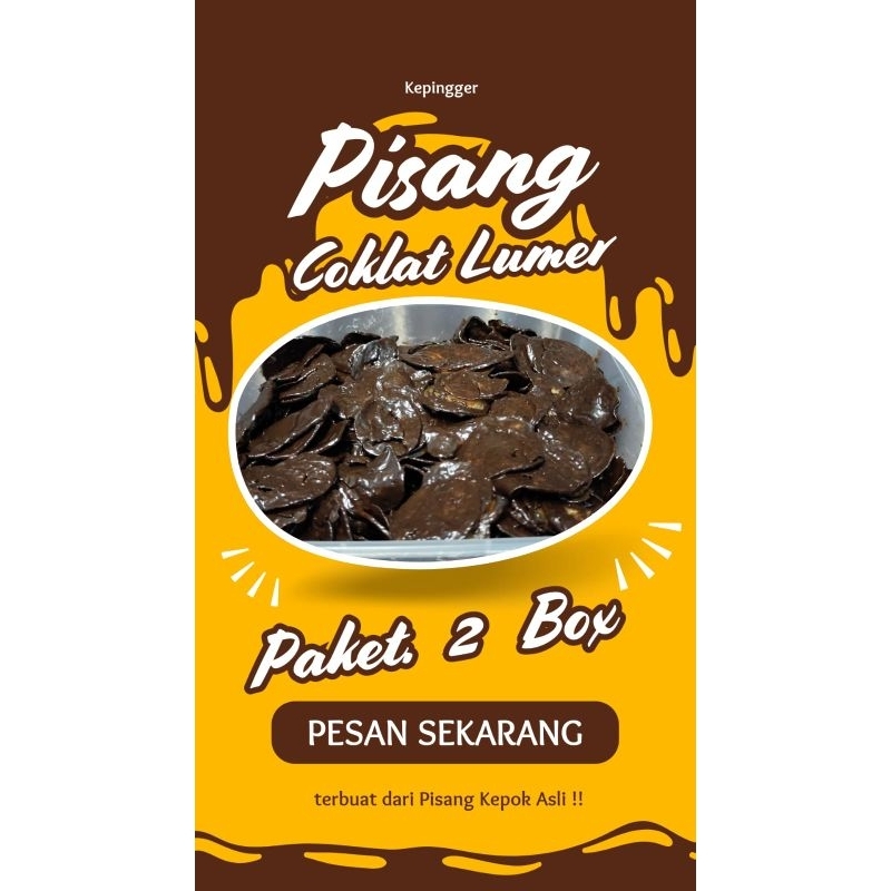 

Keripik Pisang Coklat Lumer Chip Banana Paket 2Box