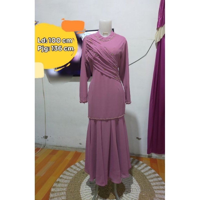 Dress Kondangan Full payet Bahan Sifon Ceruti