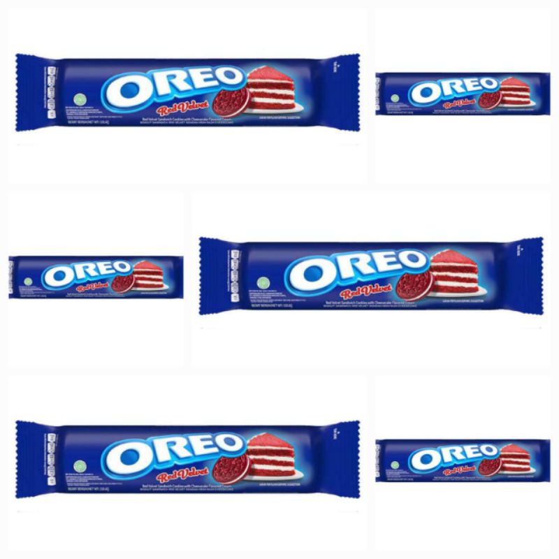 

Oreo Red Velvet Biskuit Sandwich Red Velvet Dengan Krim Rasa Cheese Cake 119.6 GR