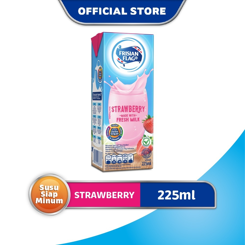 

frisian flag uht strawberry 225ml - susu uht frisian flag strawberry
