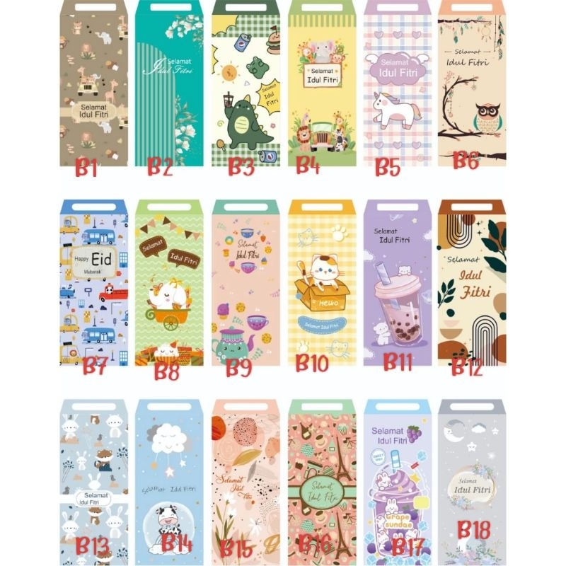 

Amplop lebaran panjang isi 10 pcs tanpa lipat seri B