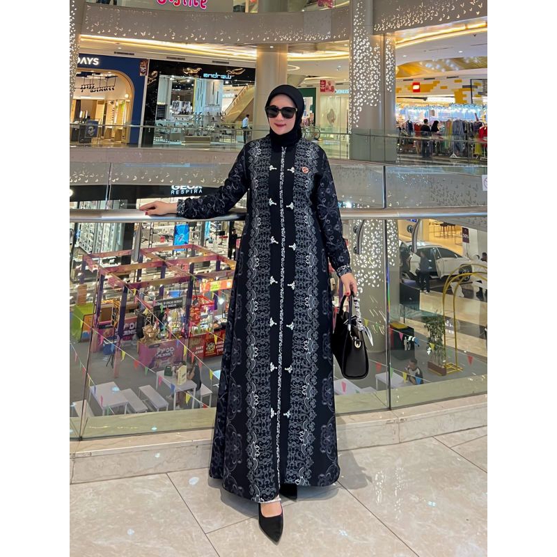 Shofia Dress Gamis ZAHRA/Abaya MADINAH Jetblack Referensi JAVINA dan ZEEN ZAI