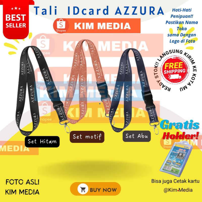 

Tali ID Card AZZURA Cosmetics/ Lanyard AZZURA / nametag AZZURA FULL PRINTING ✅READYSTOK