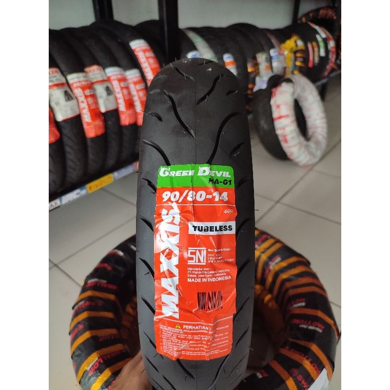 Ban Motor Matic Tubless Maxxis Green Devil 90/80-14