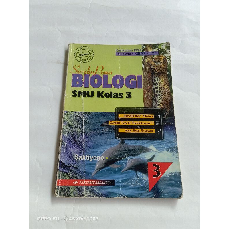 BUKU SERIBUPENA BIOLOGI SMU KLS 3 KURIKULUM 1994 SAKTIYONO