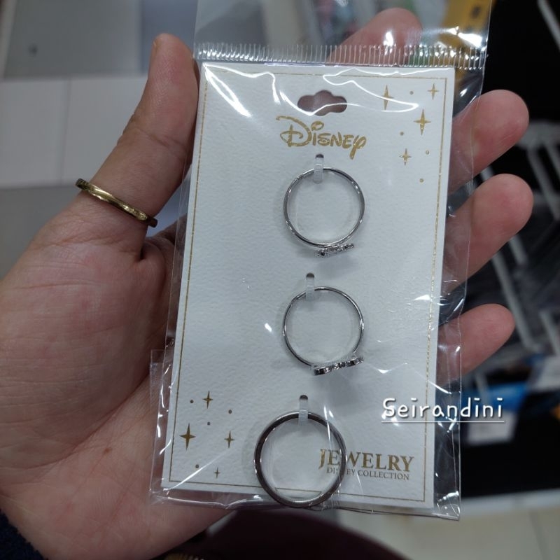 (ISI 3 PCS) Cincin Disney Mickey Minnie Mouse Winnie The Pooh Ring Adjust Princess Kado Hadiah Unik 