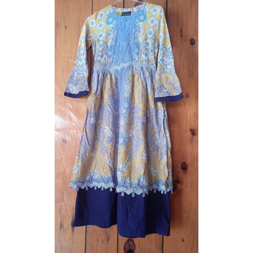 PROMO CUCI GUDANG GAMIS BAJU LEBARAN ANAK KEKINIAN MOTIF BATIK LILA JAYA MAGELANG