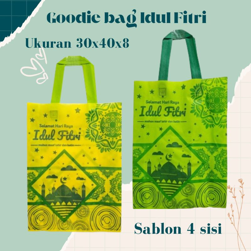 

12 pc Goodie Bag Tas Hampers SpunBond Lebaran Idul Fitri