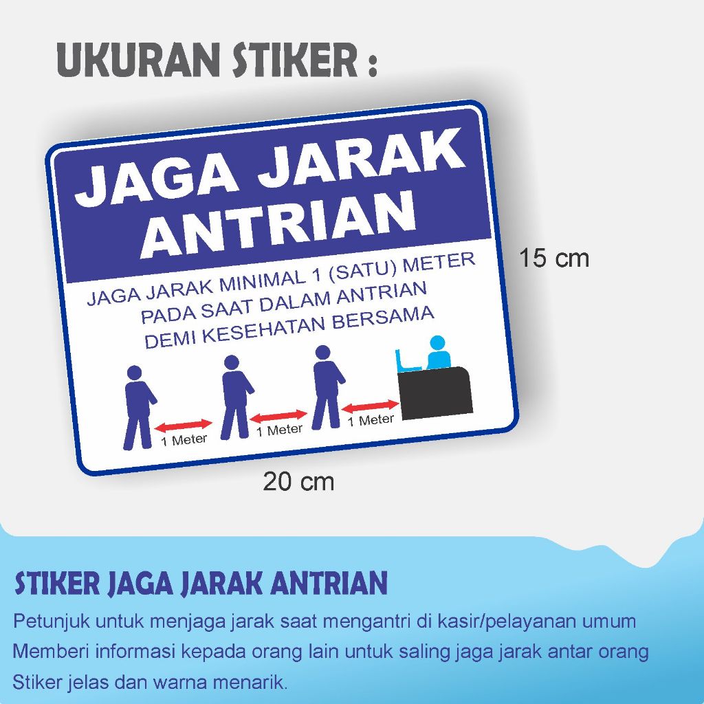 

Stiker jaga jarak antrian