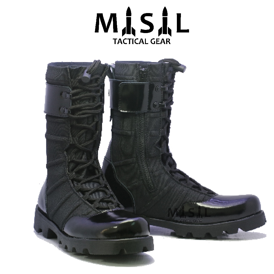 MISIL Sepatu pdl tni polri ninja titan sol radial kulit sapi asli kombinasi kanvas anti air/ sepatu 