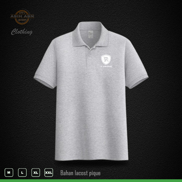 Kaos Polo Cotton - Pria Dan Wanita | Baju Kaos Kerah Planet Surf Circle White | Shirt Cewek Cowok De