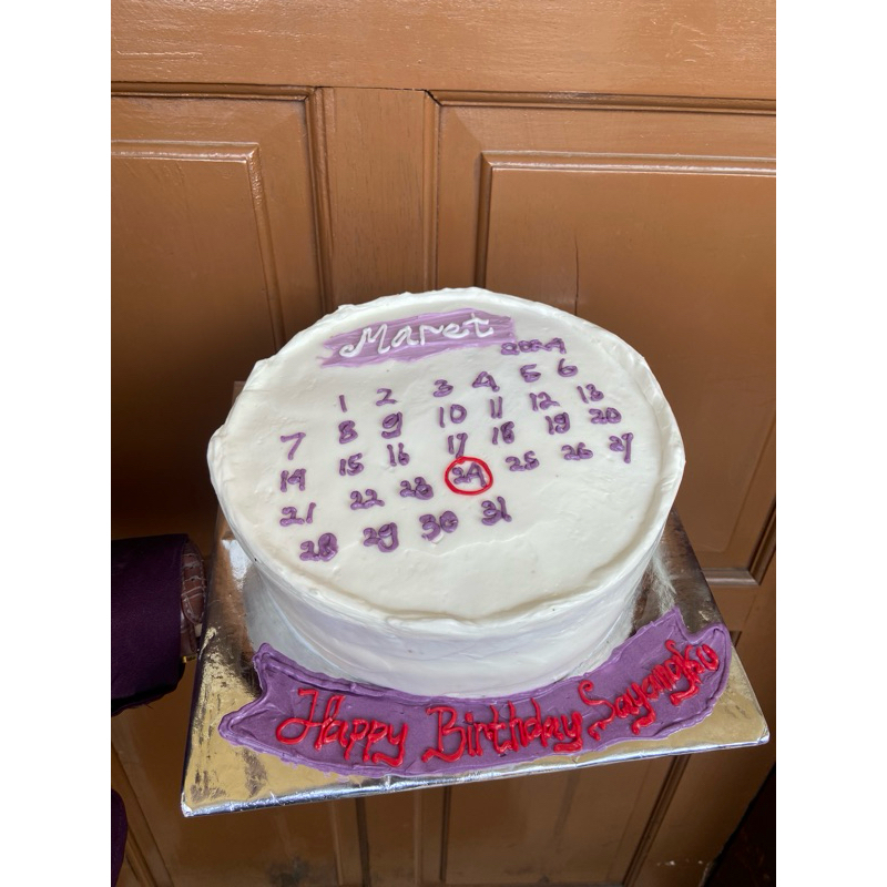

cake kalender/cake kalender request tanggal/cake ulang tahun