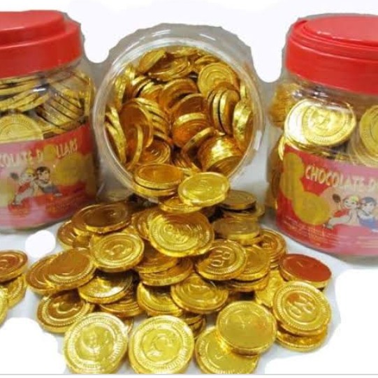 

coklat koin dollar isi 100pcs