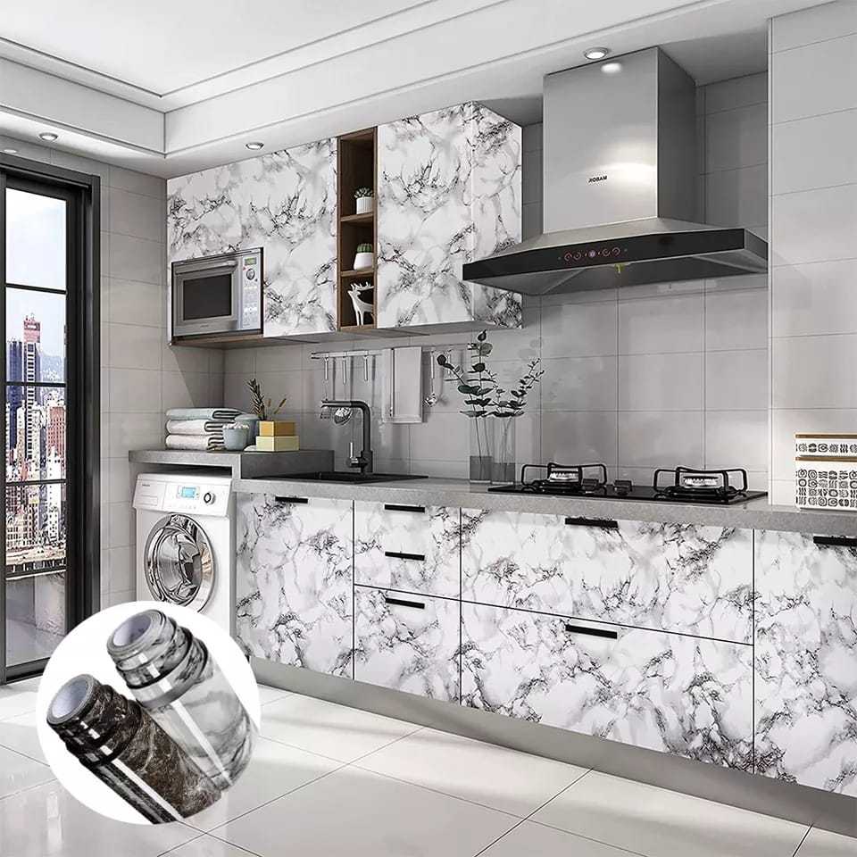Sticker Wallpaper PVC marble motif marmer anti panas & anti air