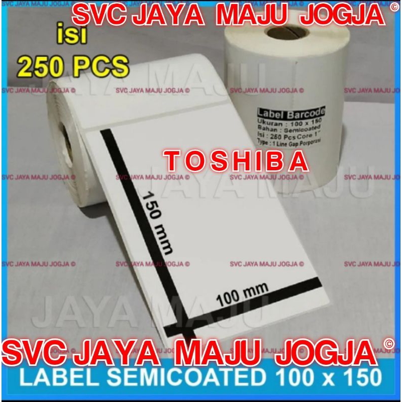 

[ TOSHIBA ] 100 X 150 - 1 LINE SEMICOATED - FACE OUT - ISI 250 PCS || CORE 1" || LABEL BARCODE THERMAL TRANSFER PAKAI RIBBON - KERTAS STICKER RESI A6 || 100X150 - TOSHIBA TEC - B-EV4T GS TS B-EV 4T GS TS BEV4T B EV4T B EV 4T