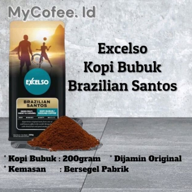 

Kopi Bubuk Excelso Brazillian Santos 200g