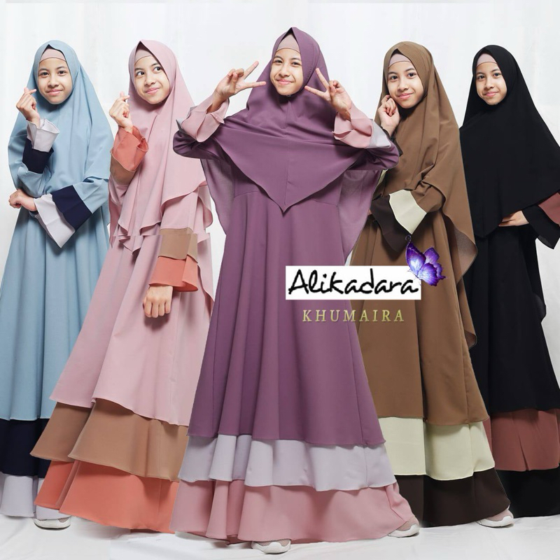 GAMIS SET JILBAB |Alikadara|Gamis beserta jilbab | Gamis set anak.