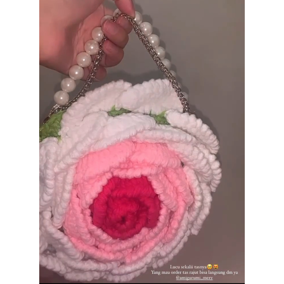 tas rajut mawar