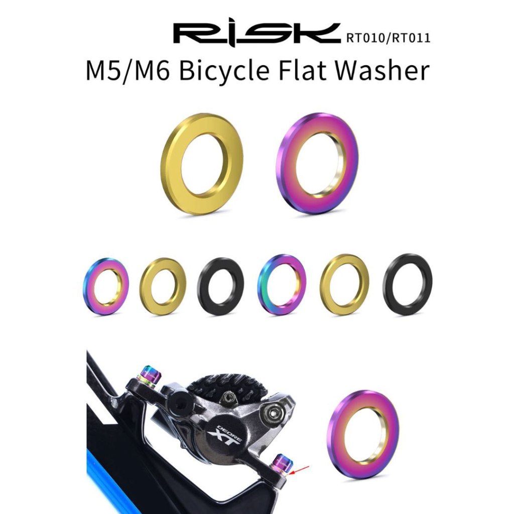 RISK Ring Titanium Spacer M5 / M6 SL Flat Washer Gasket - Ring Spacer Baut Sepeda