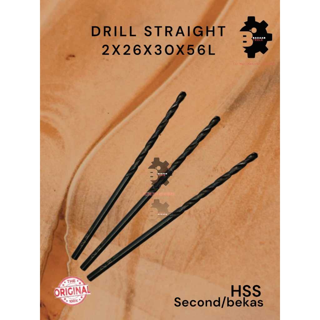 DRILL STRAIGHT 2X26X30X56L Merk NACHI - Second Hand / Bekas - Drill Straight Diameter 2mm - Pisau Bo