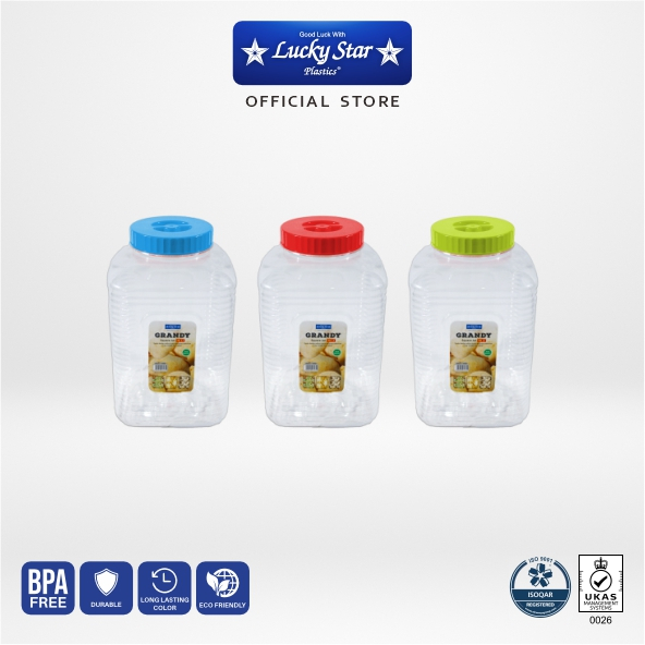 Lucky Star - TOPLES PLASTIK KRUPUK LUCKY STAR / GRANDY SQUARE JAR 10 L / TOPLES DRAT /TOPLES FOOD GR
