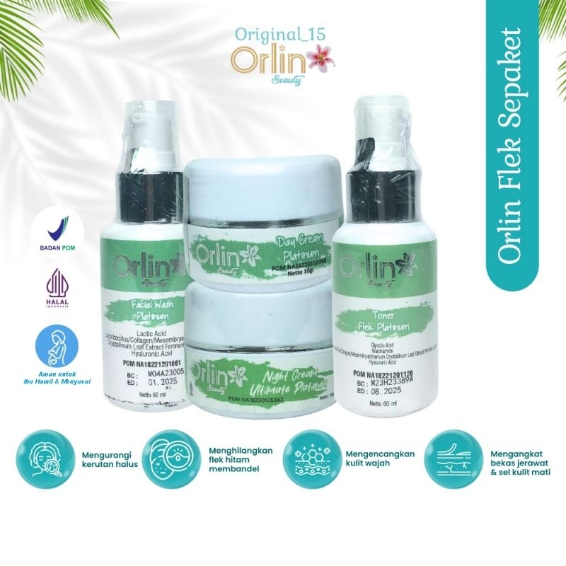 Orlin Beauty PAKET FLEK PLATINUM Mencerahkan Wajah | Memudarkan Flek Hitam