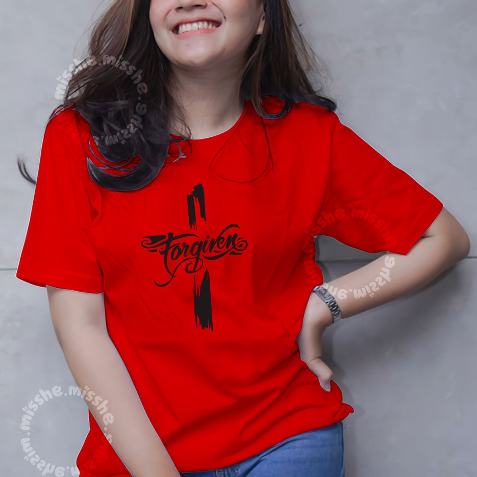 COD ID - Tshirt Motif Kaos DTF salib given / Kaos Katun Wanita / Baju Kaos Wanita Terbaru 2024 / Kao