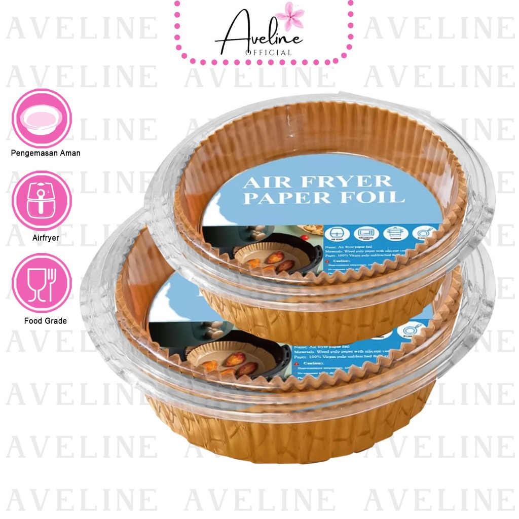 AVELINE Kertas Alas Air Fryer 50pcs Anti Lengket Tahan Minyak 16cm / kertas Minyak 20cm / kertas ala