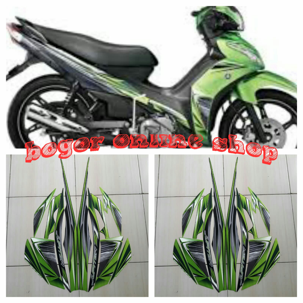 stiker body motor jupiter z1 2012 hitam-hijau