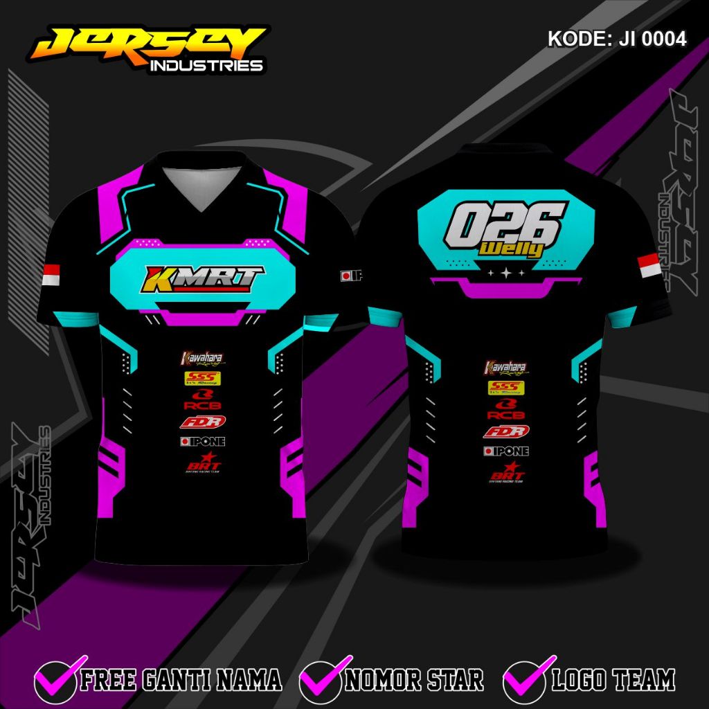Baju Racing Full Printing Desain Bebas - Baju Racing Printing