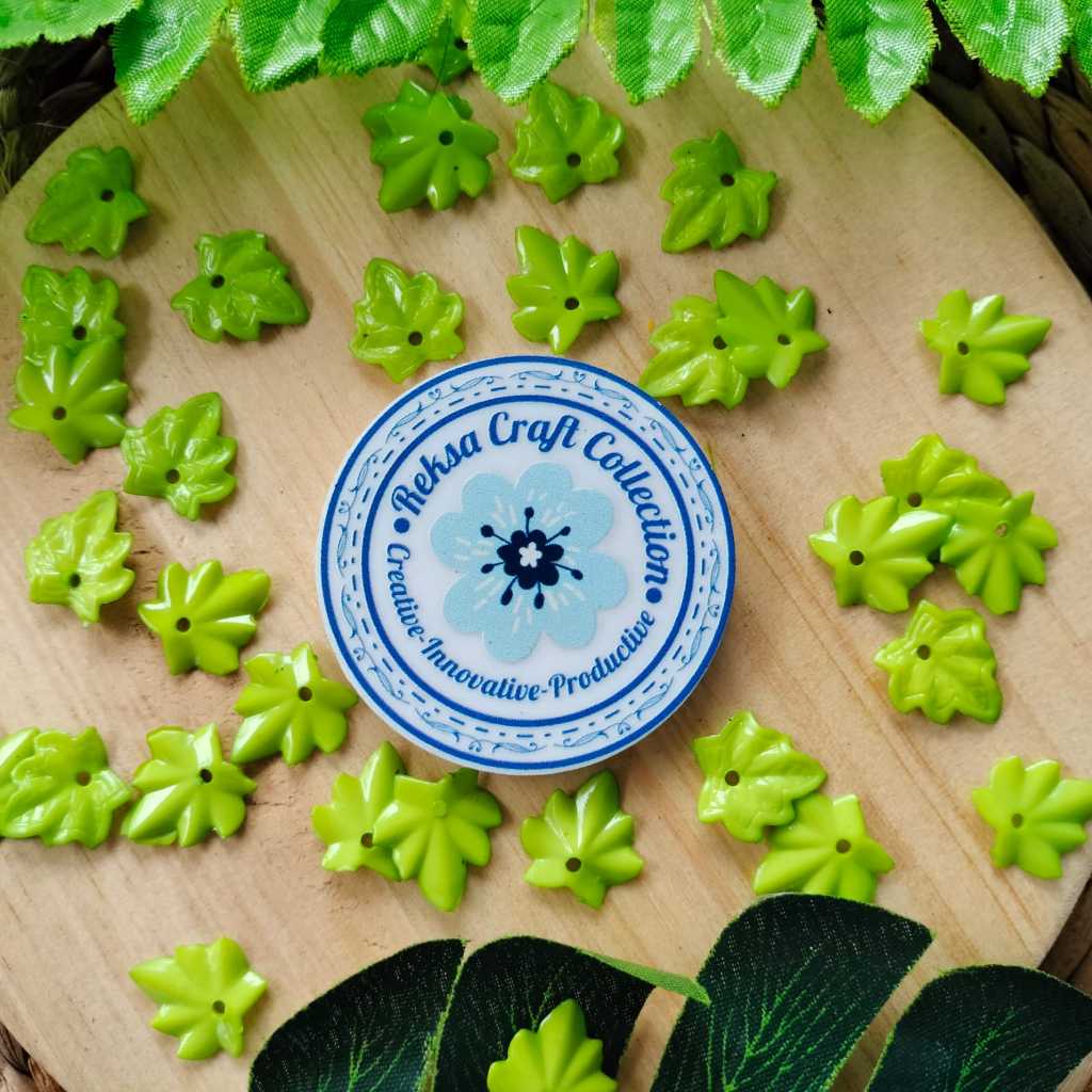 MOTE MELAMIN DAUN ANGGUR MINI AKRILIK S27 HIJAU 50 GRAM