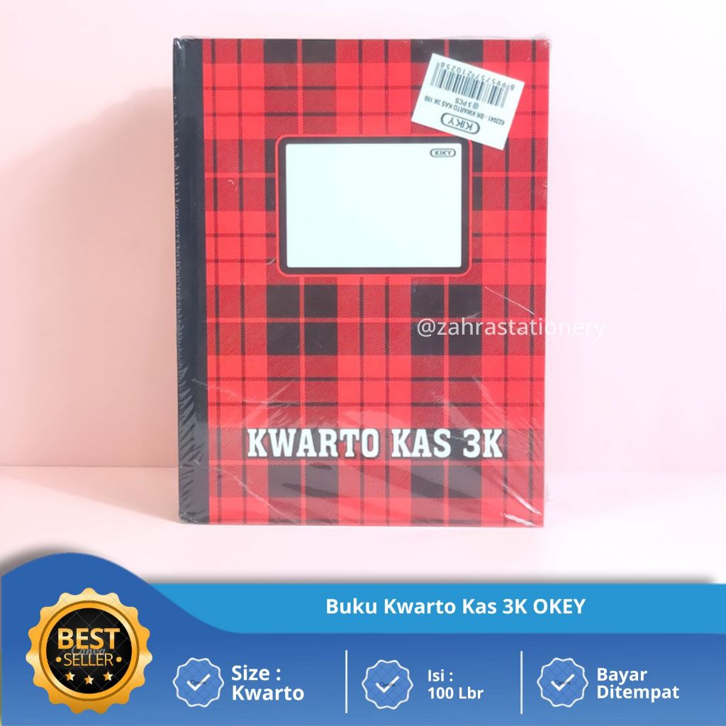 

Buku Hard Cover Kwarto Kas 3K Merk Kiky 100 Lembar