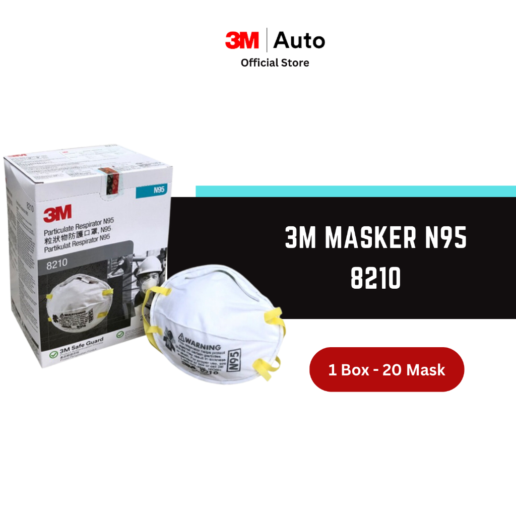 3M Masker N95 8210 Particulate Respirator - 1 Box [20 Masker]