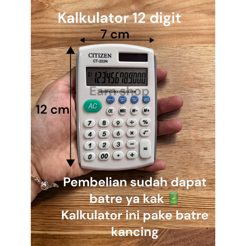 

CITIZEN KALKULATOR MINI CT-222N 12 DIGIT