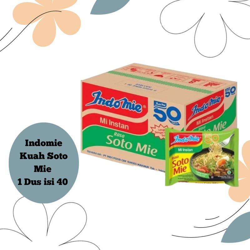 

Indomie Kuah Rasa Soto Mie 1 Dus isi 40pcs