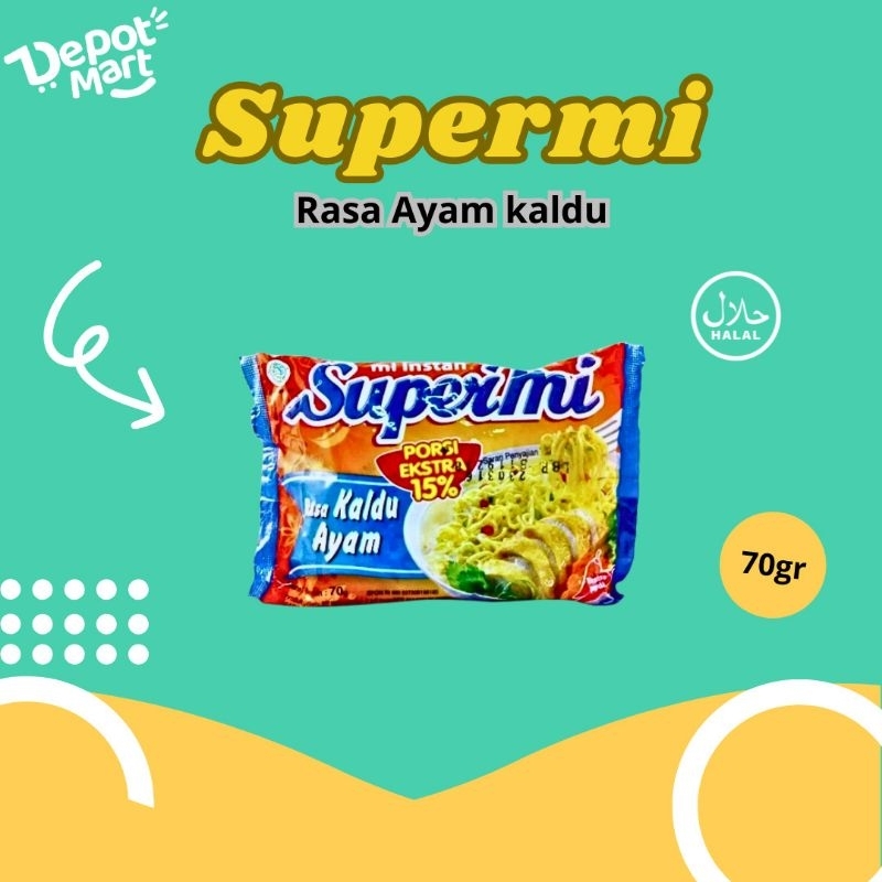 

7 Bungkus - MIE INSTANT SUPERMIE SUPERMI 60GR KALDU AYAM Depot Kuliner