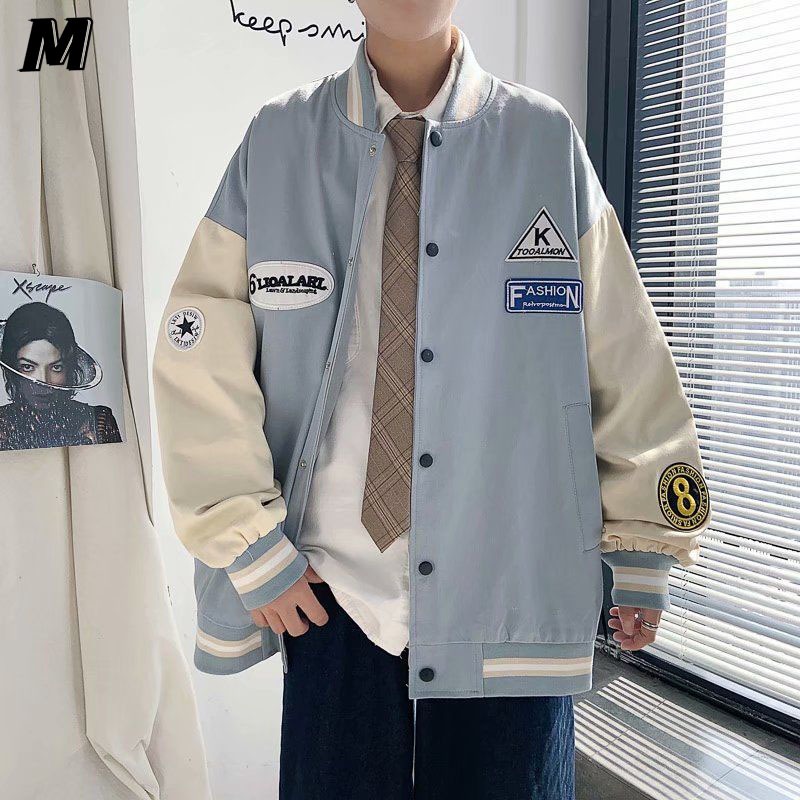 Jaket Baseball Varsity Kancing Pria Wanita Jaket Sweater Jaket Cowok Keren Baseball Jacket Premium U