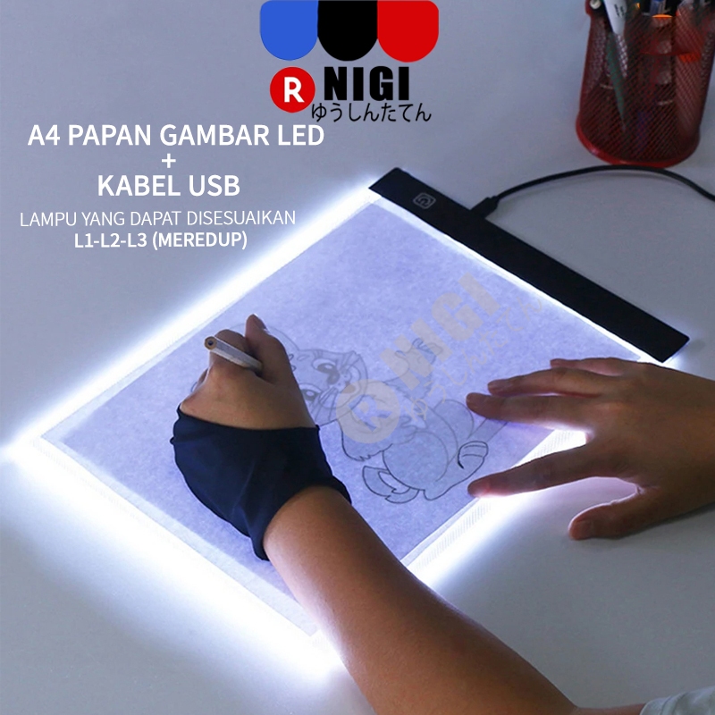 

NIGI A4 Copy Board Ultra Slim Led Drawing Tracing Board Cahaya Dapat Diatur