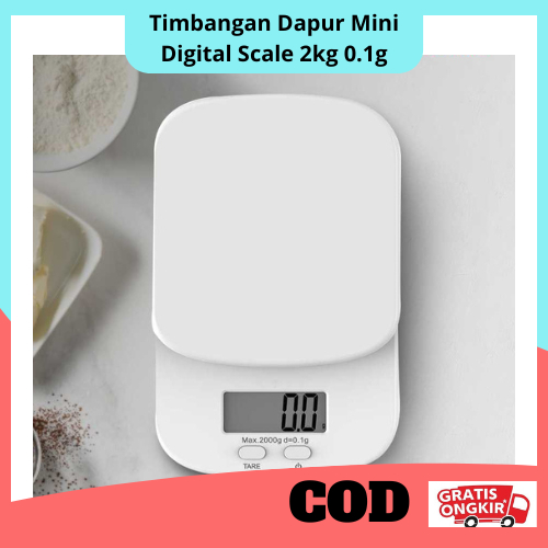 Timbangan Dapur Mini Digital Scale 2kg 0.1g/Timbangan Dapur Digital 2KG/Timbangan Kue/Timbangan obat