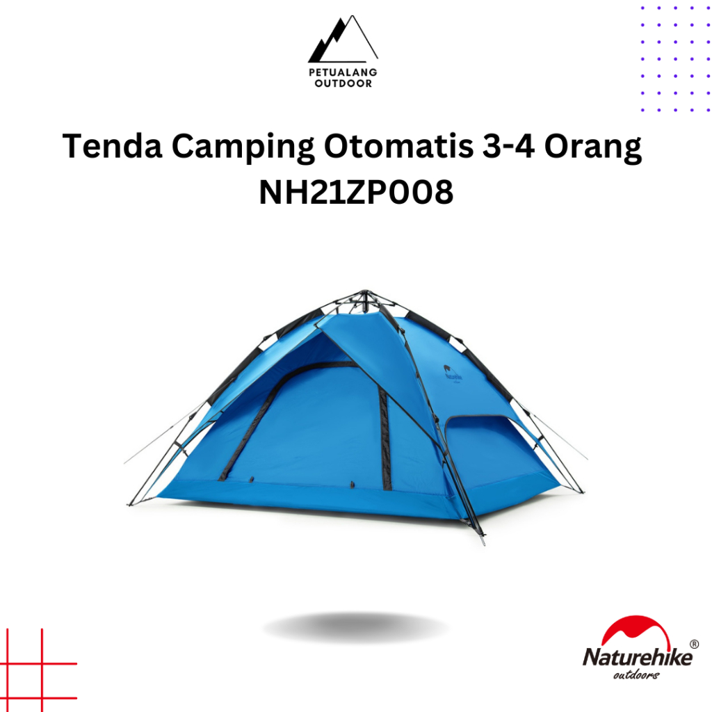 Naturehike NH21ZP008 Tenda Camping Otomatis 3-4 Orang