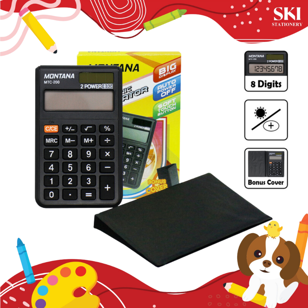 

Kalkulator Saku Kecil Mini 8 digit / Calculator Pocket / Kalkulator Dagang MTC-200 Montana