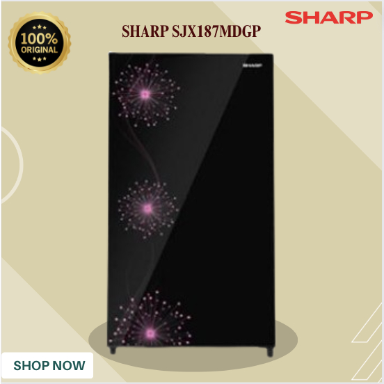 KULKAS SHARP 1 PINTU SJX187MDGP 128L/SJX-187MDGP/SJX 187MDGP/SHARP KULKAS LOW WATT ORIGINAL GARANSI