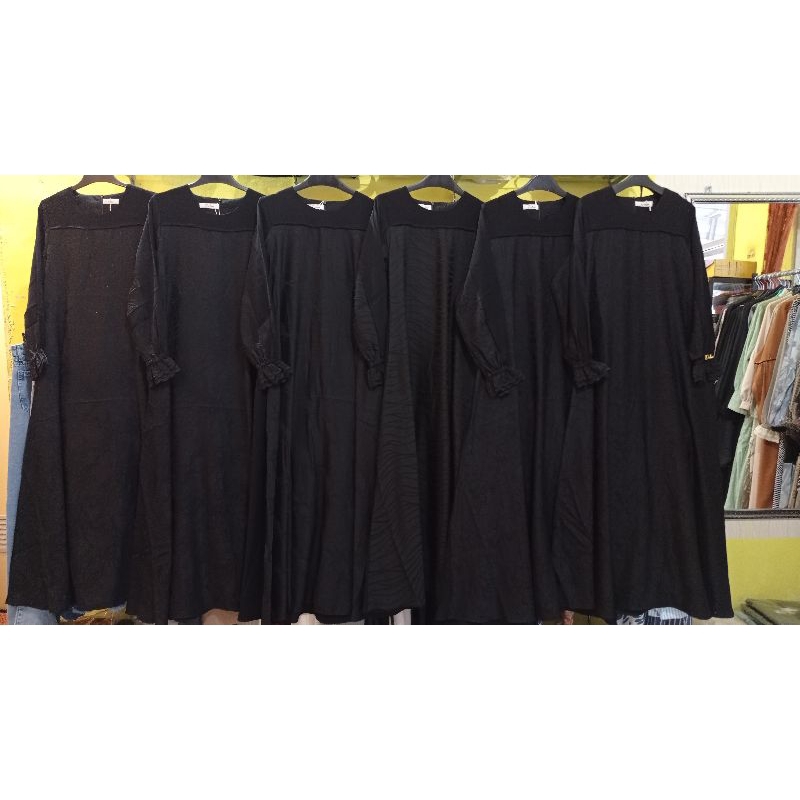 READY NEW ARRIVAL GAMIS DNL HITAM PUTIH MIX CRINKLE GAMIS DNL LUXURY  MIX CRINKLE