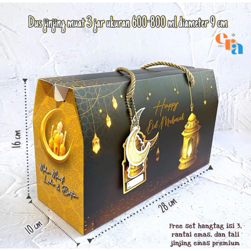 

BOX HAMPERS LEBARAN CANTIK ISI 3 Toples 600-800ml