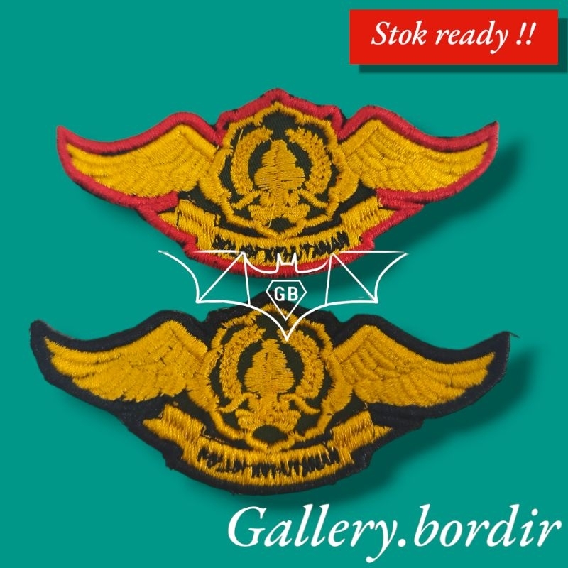 bordir wing polhut timbul 3d