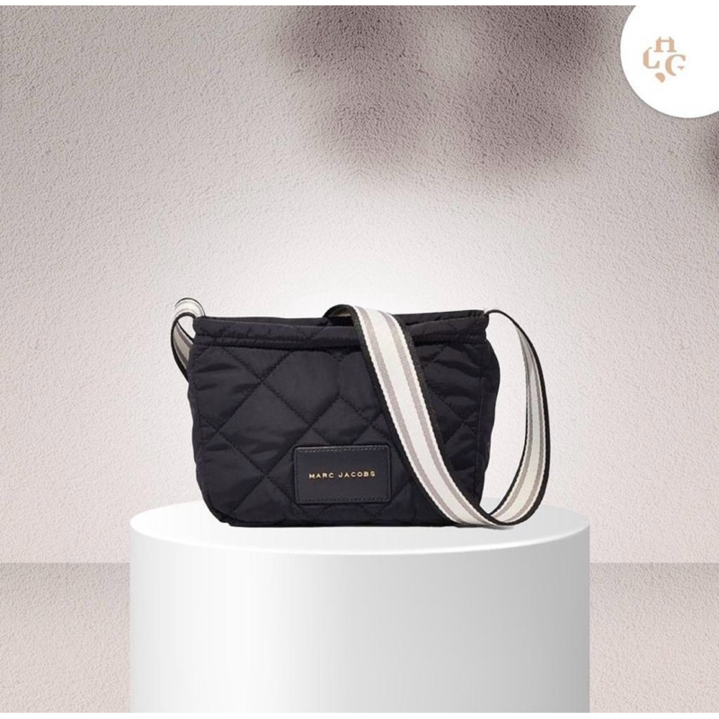 J Quilted Nylon Messenger Bag